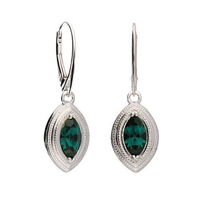 Kolczyki z kryształem Swarovski Emerald