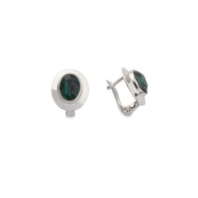 Kolczyki z kryształem Swarovski - Emerald