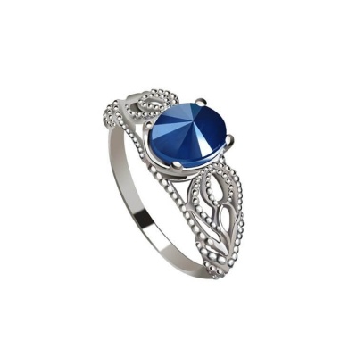 Pierścionek z kryształem Swarovski Royal blue